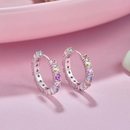 [BASLOVE]Radiant Colorful Round Cut Earrings