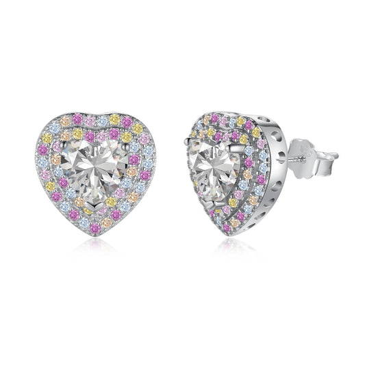 [BASLOVE]Dazzling Heart Shape Lover Earrings