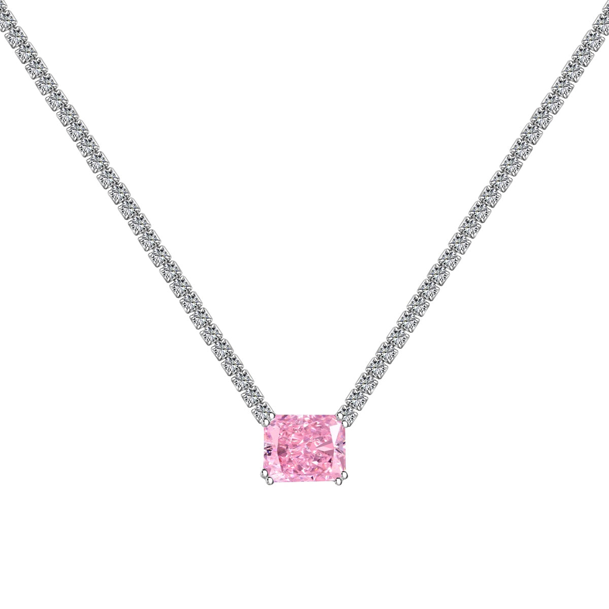 [BASLOVE]4.0 Carat Elegant Radiant Cut Necklace