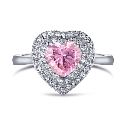 [BASLOVE]Delicate Ebullient Heart Shape Wedding Ring