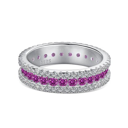 [BASLOVE]Delicate Colorful Round Cut Daily Ring