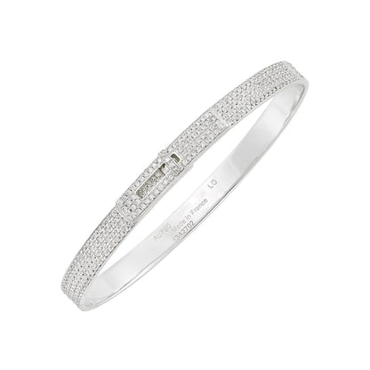 [Basjewels]HM KELLY BRACELET IN SILVER AND FULL PAVE DIAMOND