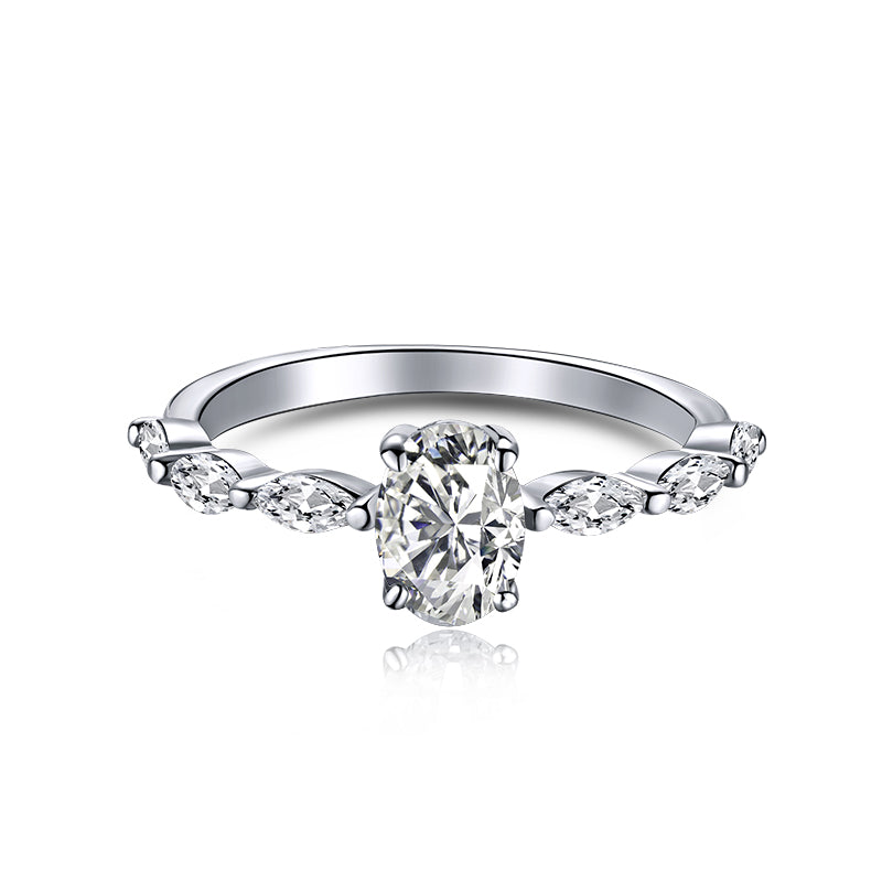 [BASLOVE]0.75 Carat Luxurious Vibrant Elongated Cushion Cut Daily Ring