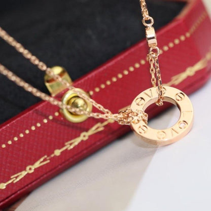 [basloveJW]LOVE NECKLACE ADJUSTABLE ROSE GOLD 2 DIAMOND