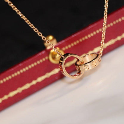 [basloveJW]LOVE NECKLACE PINK GOLD AND SILVER