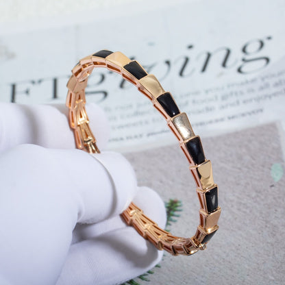 [Basjewels]SERPENTI BRACELET PINK GOLD ONYX