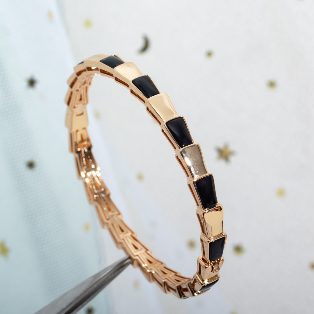 [Basjewels]SERPENTI BRACELET PINK GOLD ONYX