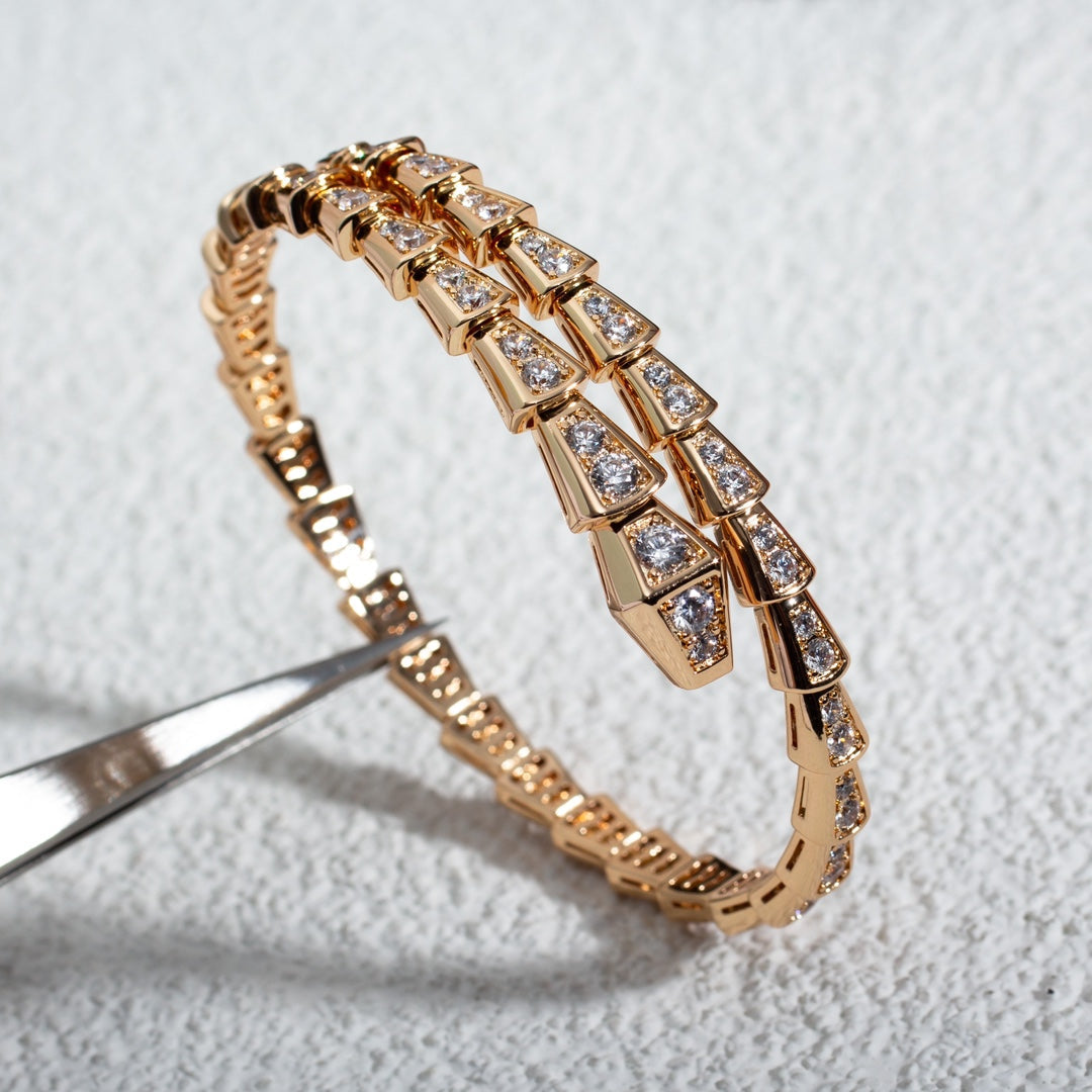 [Basjewels]SERPENTI BRACELET 6.8MM PINK GOLD DIAMOND