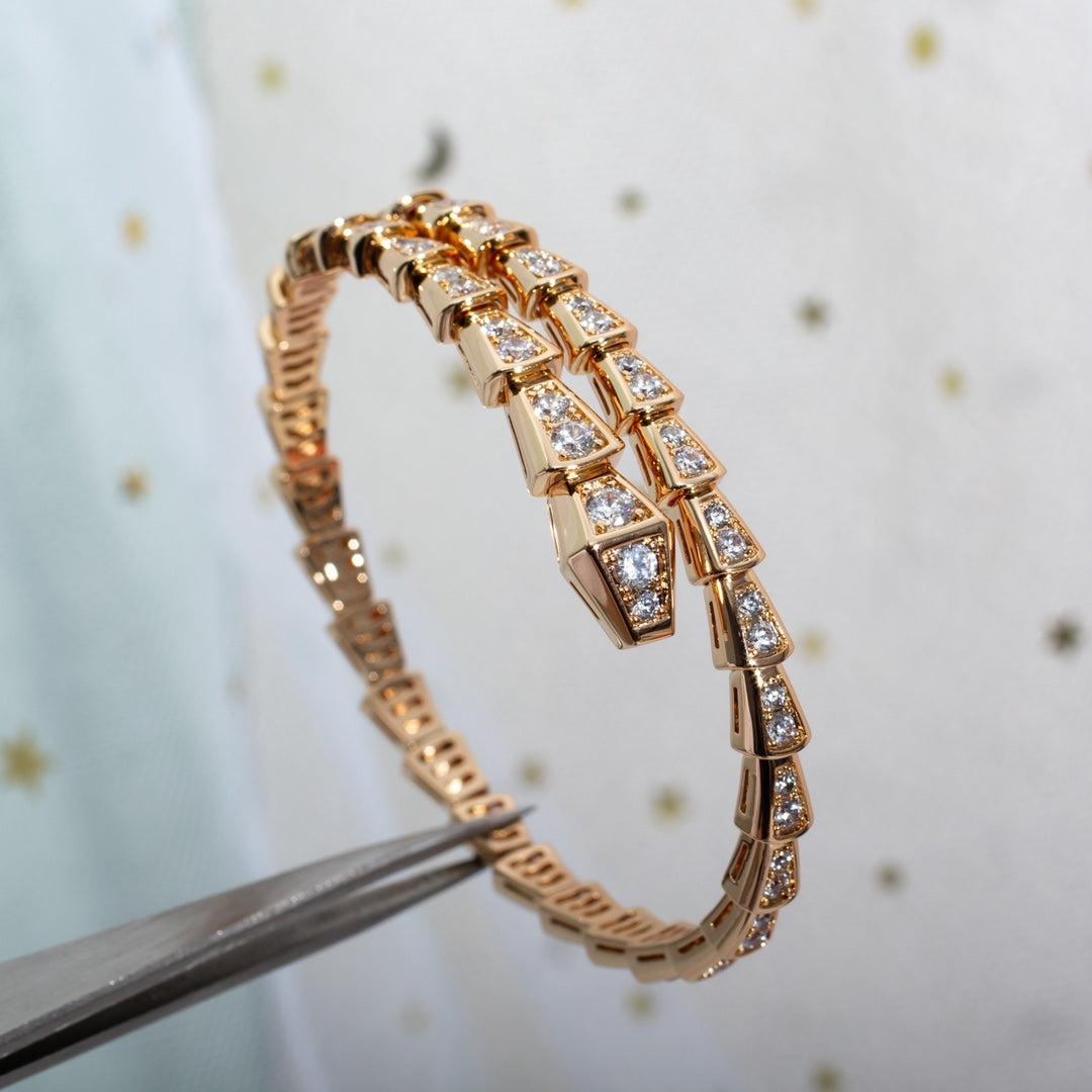 [Basjewels]SERPENTI BRACELET 6.8MM PINK GOLD DIAMOND