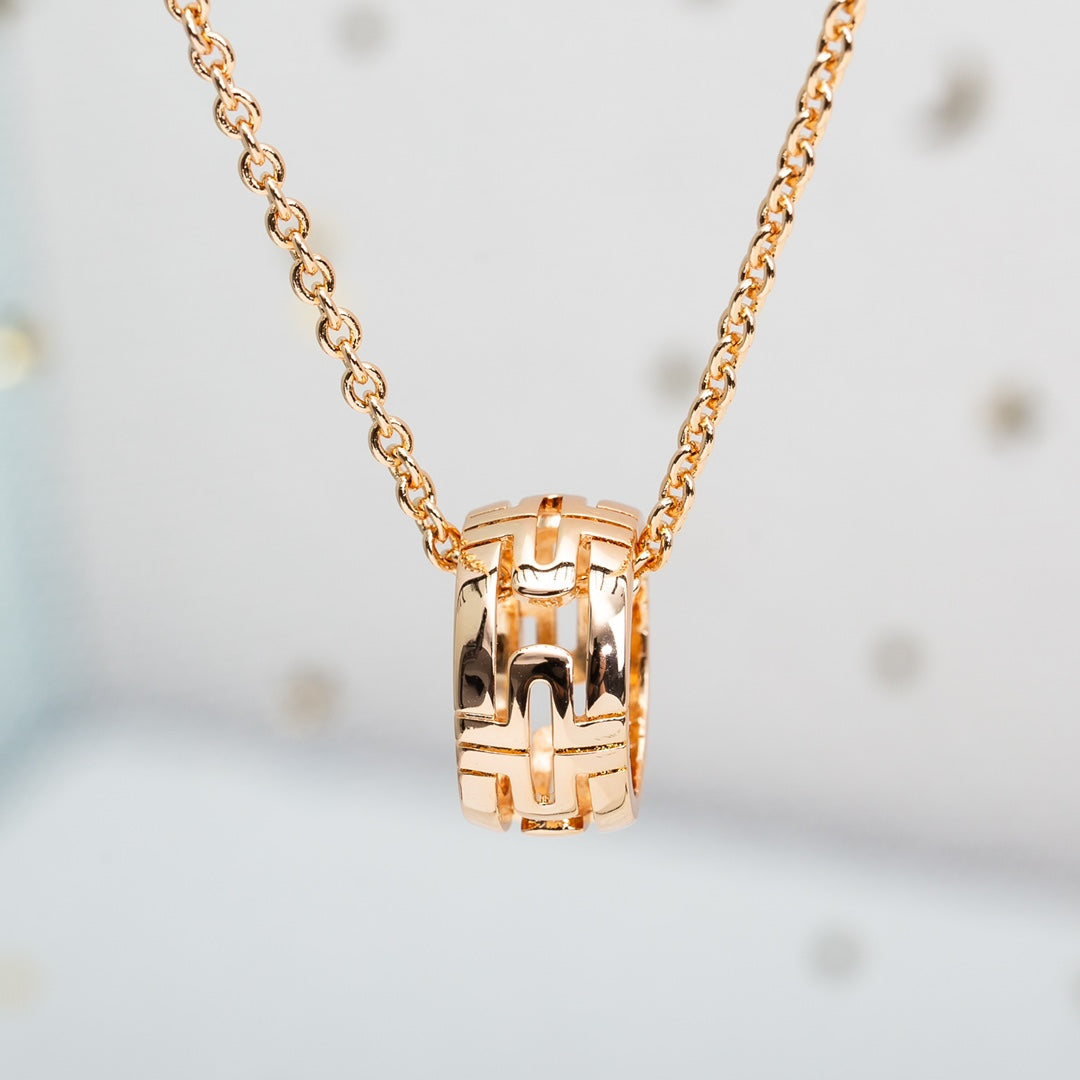 [Basjewels]PARENTESI NECKLACE PINK GOLD