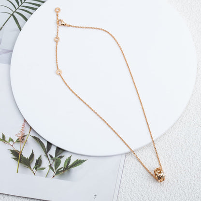 [Basjewels]PARENTESI NECKLACE PINK GOLD