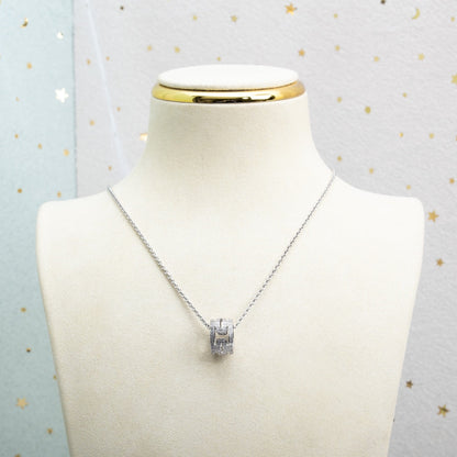 [Basjewels]PARENTESI NECKLACE SILVER DIAMOND