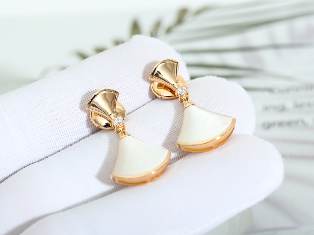 [Basjewels]DREAM MOP PINK GOLD EARRINGS