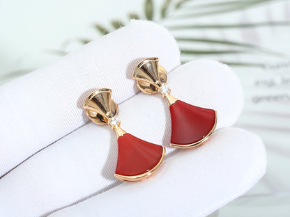 [Basjewels]DREAM Carnelian PINK GOLD EARRINGS