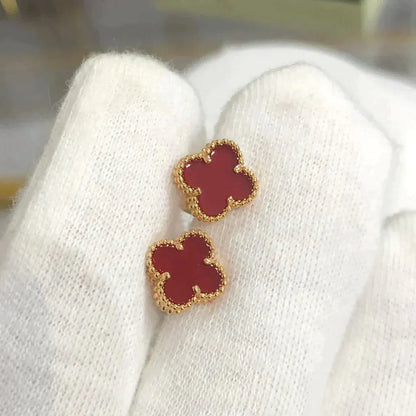 [basloveJW]CLOVER MINI 9.5MM CARNELIAN EARRINGS