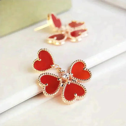 [basloveJW]SWEET CLOVER CARNELIAN EARRINGS