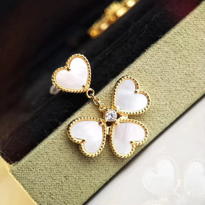 [basloveJW]CLOVER SWEET WHITE MOP EARRINGS