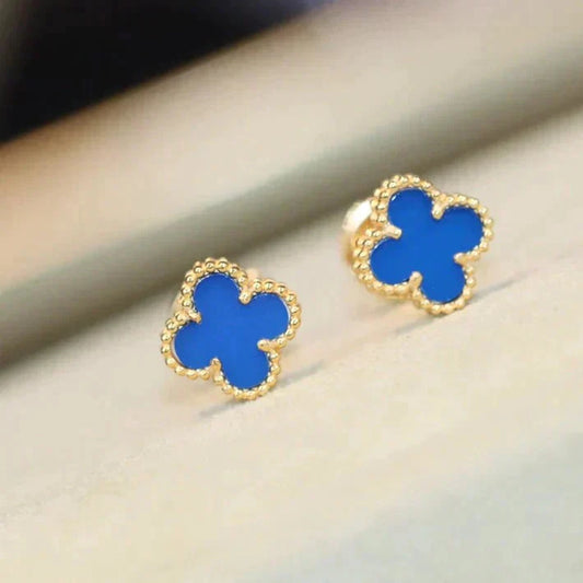 [basloveJW]CLOVER MINI 9.5MM TURQUOISE EARRINGS