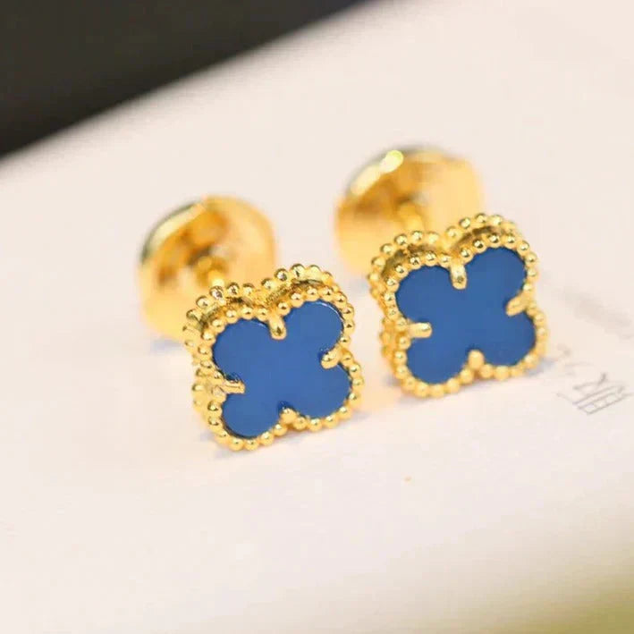 [basloveJW]CLOVER MINI 9.5MM TURQUOISE EARRINGS