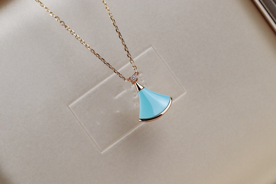 [Basjewels]DREAM NECKLACE TURQUOISE PINK GOLD