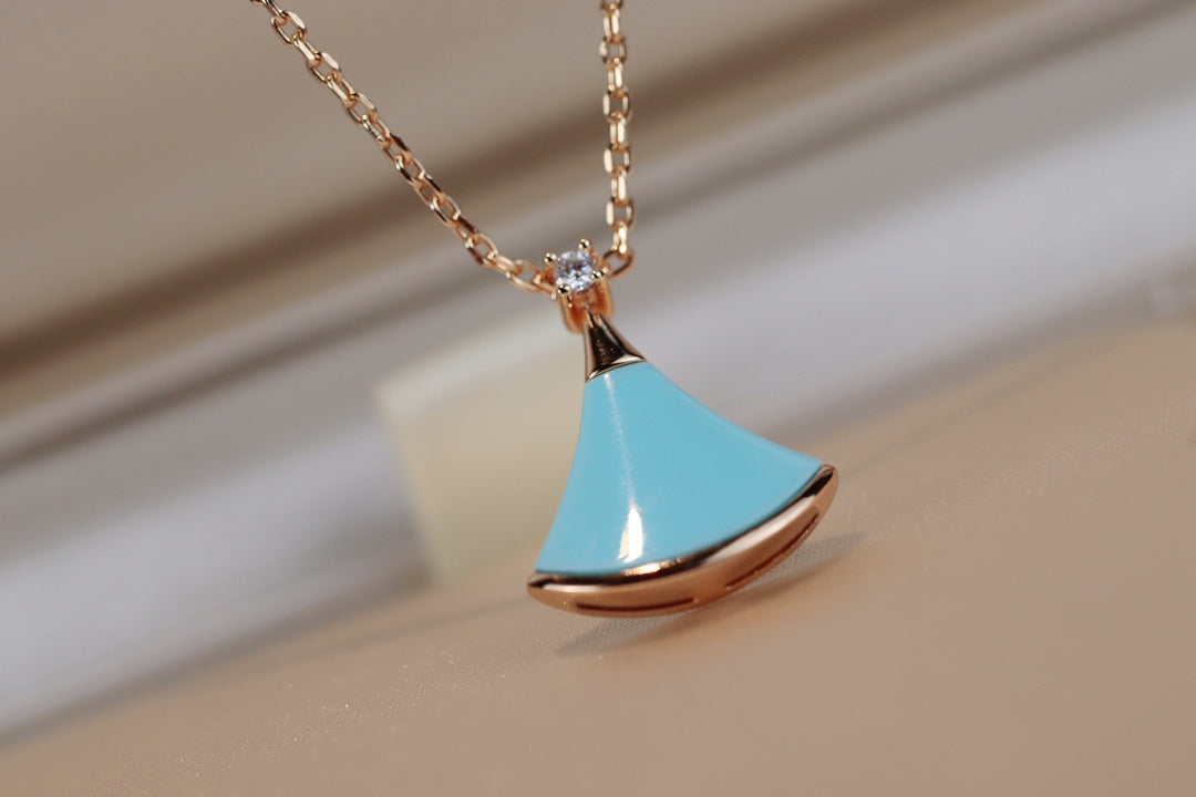 [Basjewels]DREAM NECKLACE TURQUOISE PINK GOLD