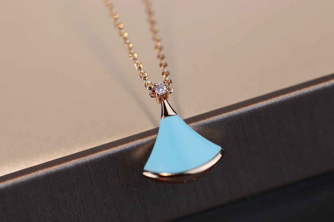 [Basjewels]DREAM NECKLACE TURQUOISE PINK GOLD