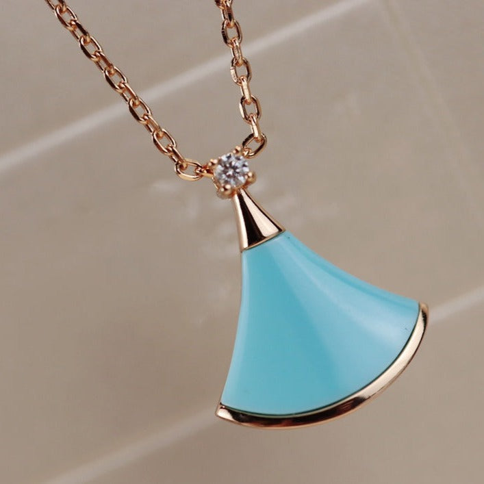 [Basjewels]DREAM NECKLACE TURQUOISE PINK GOLD