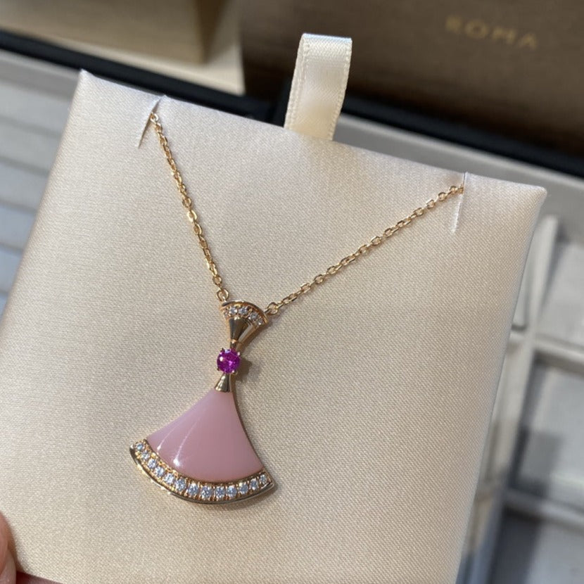 [Basjewels]DREAM NECKLACE PINK OPAL