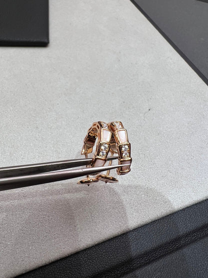 [Basjewels]SERPENTI MOP PINK GOLD EARRINGS