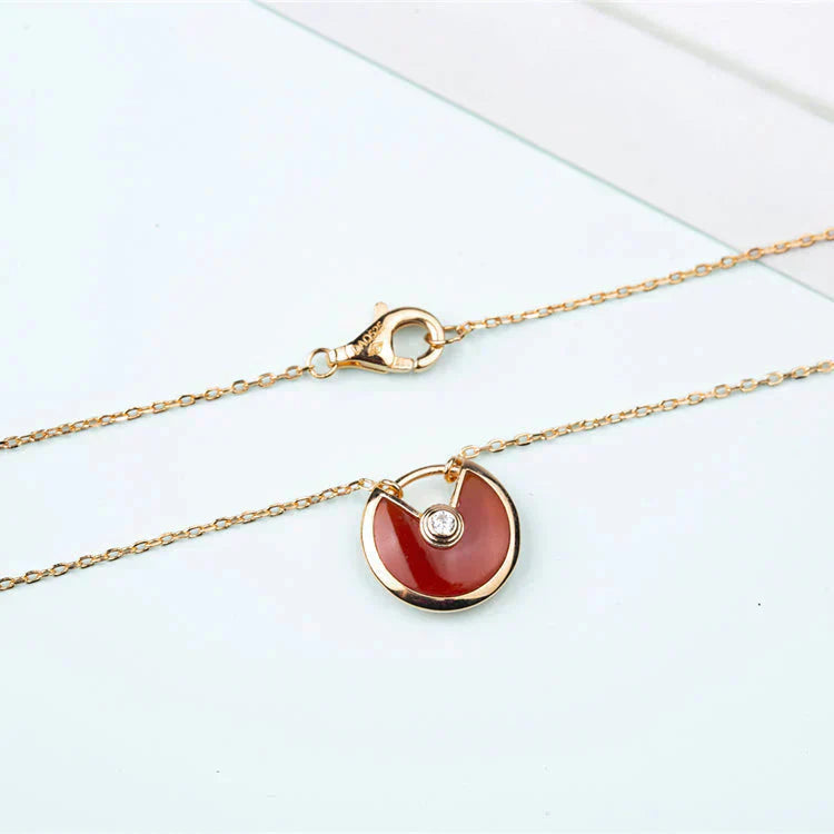 [basloveJW]AMULETTE GOLD CARNELIAN ONYX NECKLACE