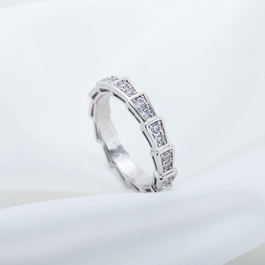 [Basjewels]SERPENTI RING SILVER DIAMOND PAVED 3MM