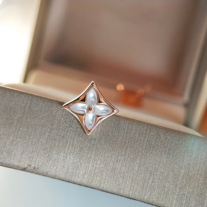 [Basjewels]STAR MOP PINK GOLD EARRINGS