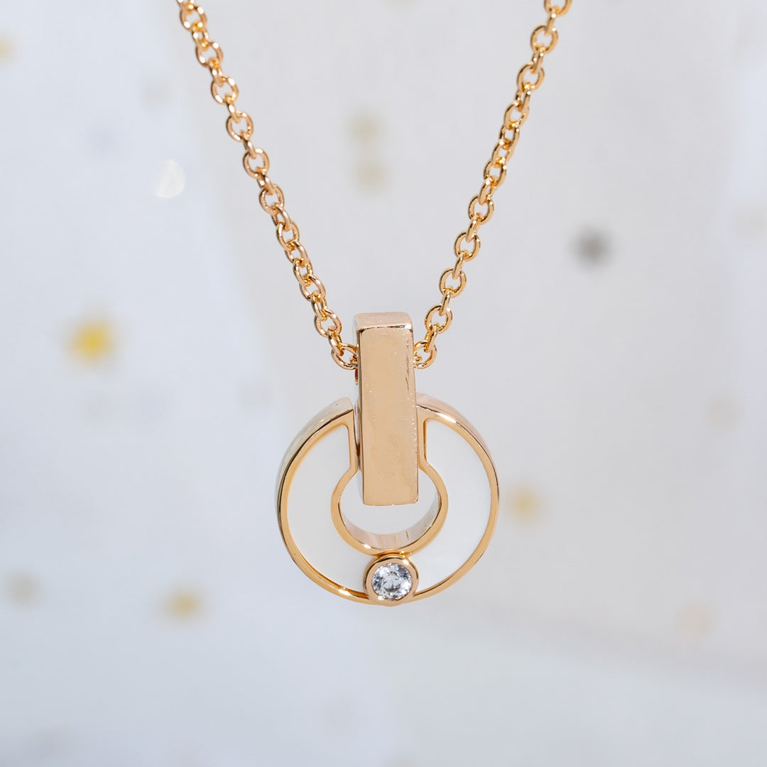 [Basjewels]GARI NECKLACE PINK GOLD MOP