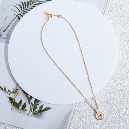 [Basjewels]GARI NECKLACE PINK GOLD MOP