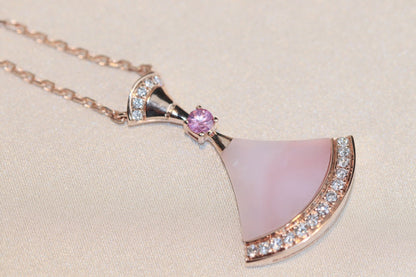 [Basjewels]DREAM NECKLACE PINK MOP DIAMOND