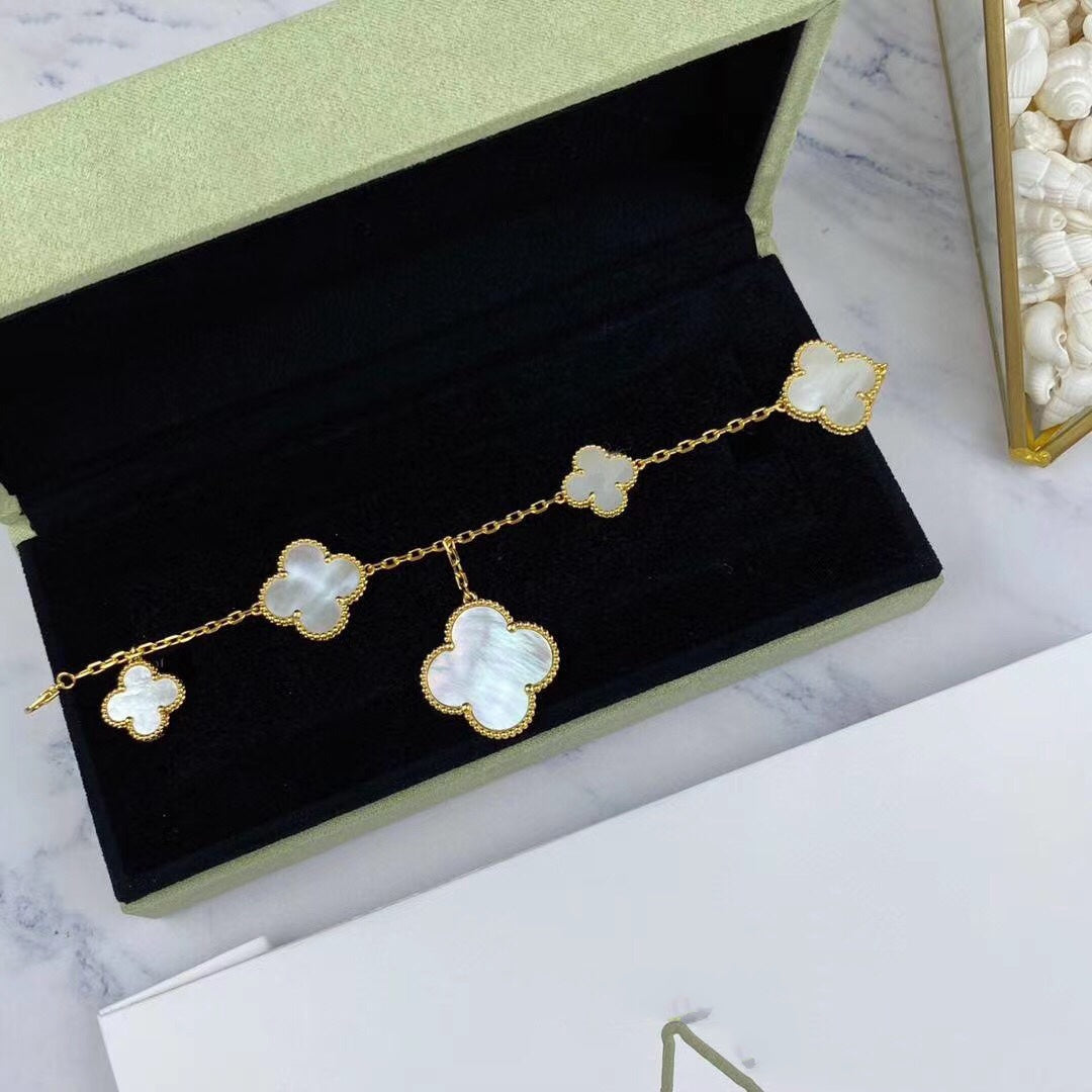 [basloveJW]MAGIC CLOVER MOP GOLD BRACELET 5 MOTIFS