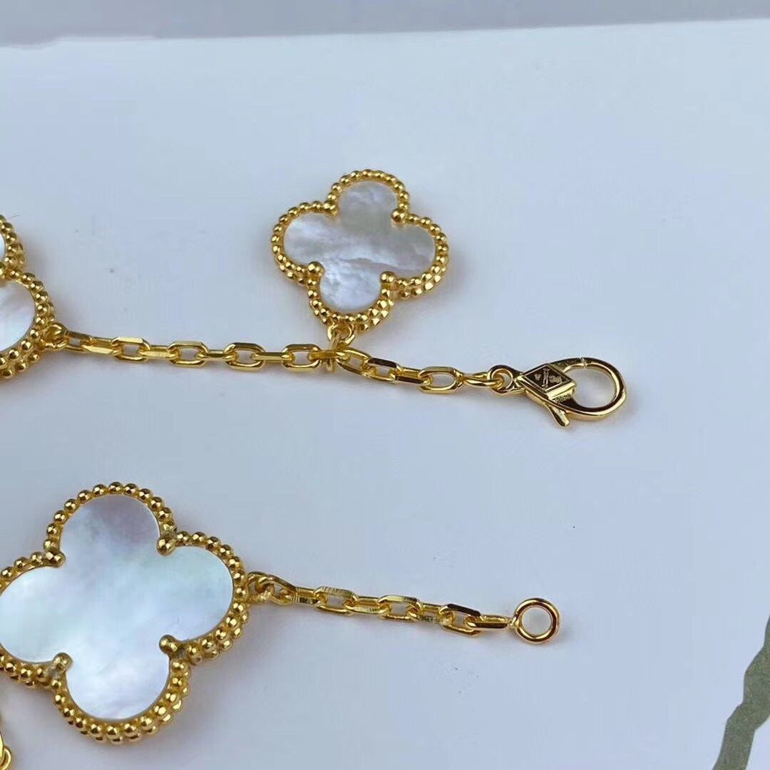 [basloveJW]MAGIC CLOVER MOP GOLD BRACELET 5 MOTIFS