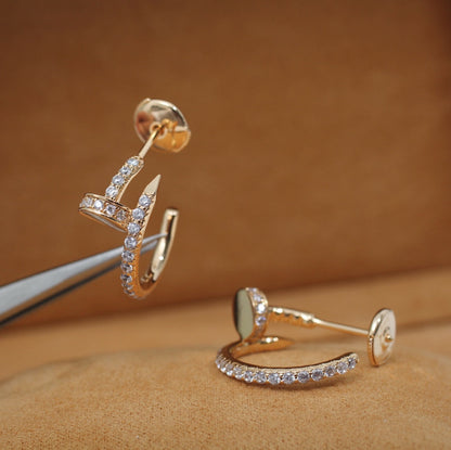 [basloveJW]JUSTE EARRINGS 12.75MM PINK GOLD DIAMOND