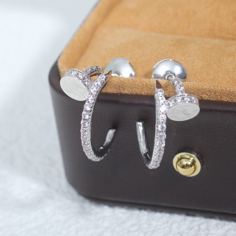 [basloveJW]JUSTE EARRINGS 12.75MM SILVER DIAMOND