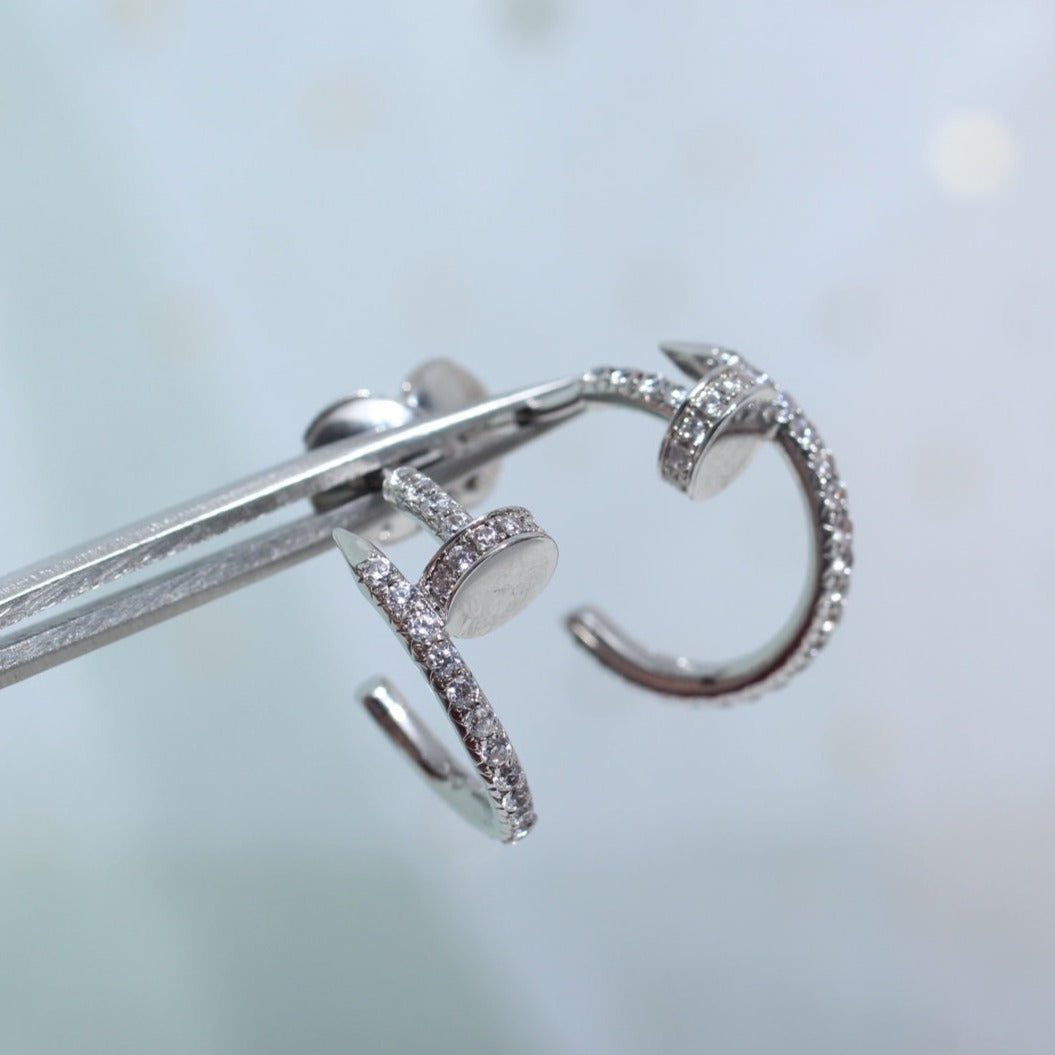 [basloveJW]JUSTE EARRINGS 12.75MM SILVER DIAMOND