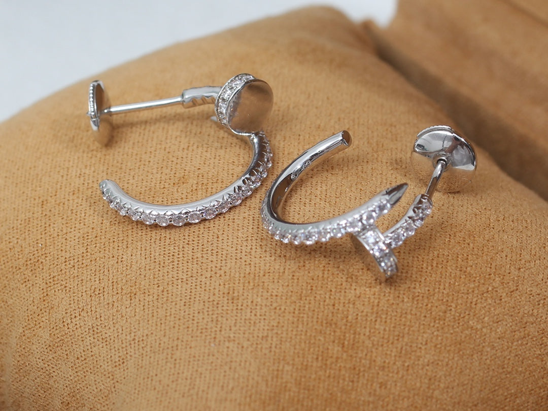 [basloveJW]JUSTE EARRINGS 12.75MM SILVER DIAMOND