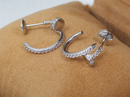 [basloveJW]JUSTE EARRINGS 12.75MM SILVER DIAMOND