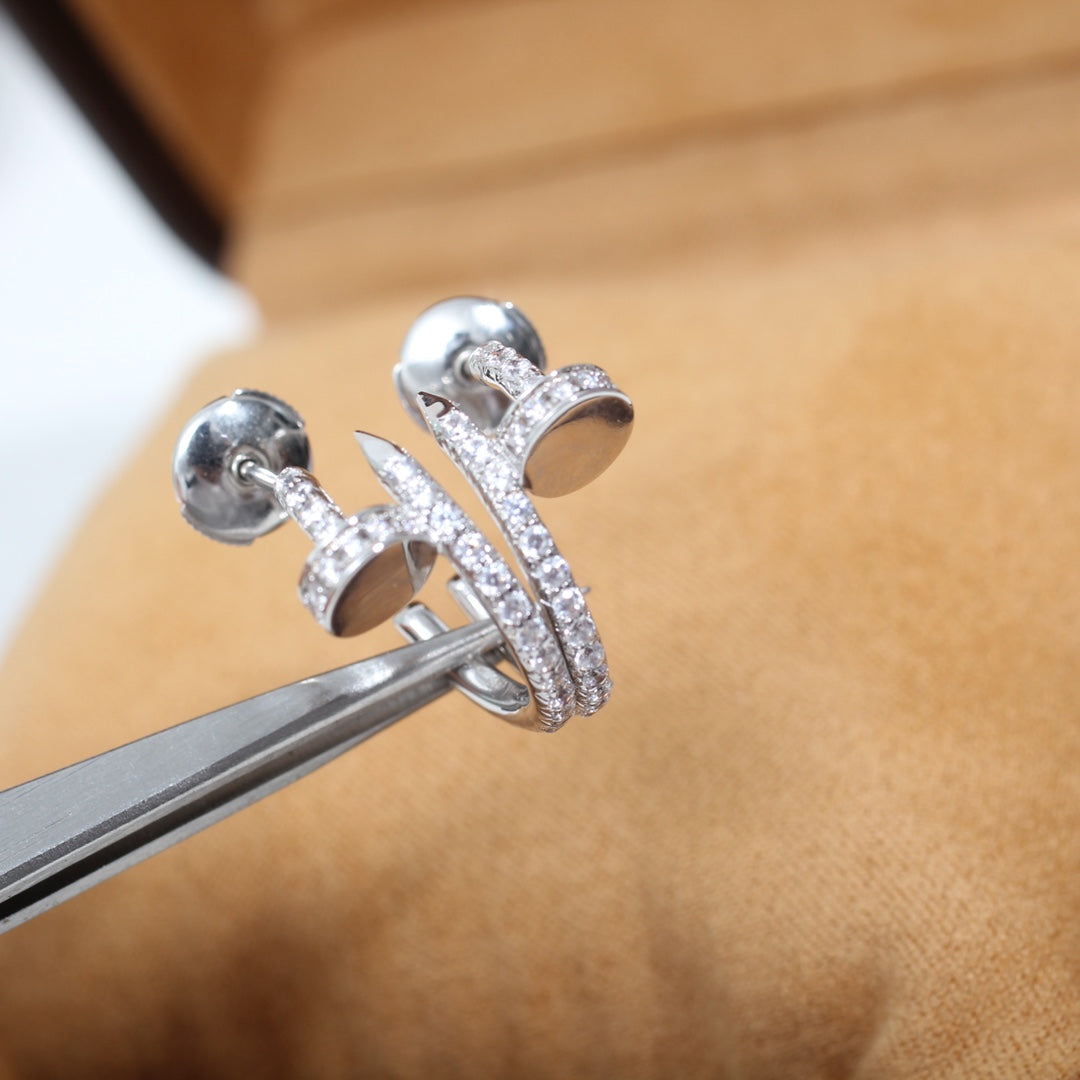 [basloveJW]JUSTE EARRINGS 12.75MM SILVER DIAMOND