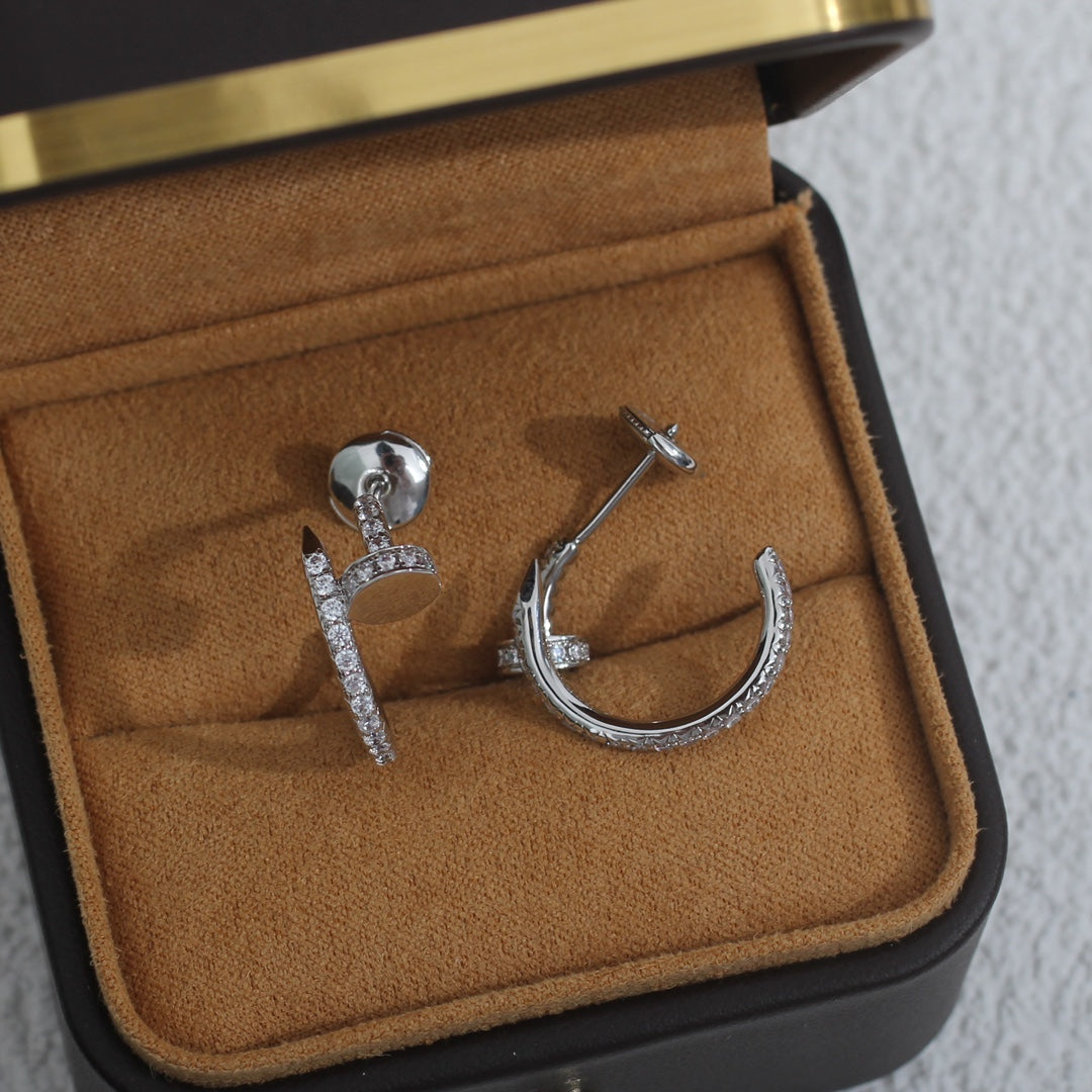 [basloveJW]JUSTE EARRINGS 12.75MM SILVER DIAMOND