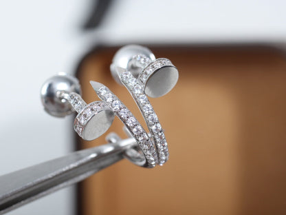 [basloveJW]JUSTE EARRINGS 12.75MM SILVER DIAMOND