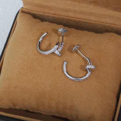 [basloveJW]JUSTE EARRINGS 12.75MM SILVER DIAMOND