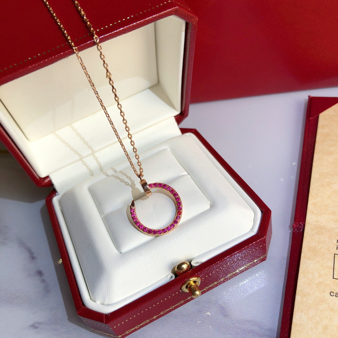 [basloveJW]JUSTE NECKLACE GOLD RED DIAMONDS