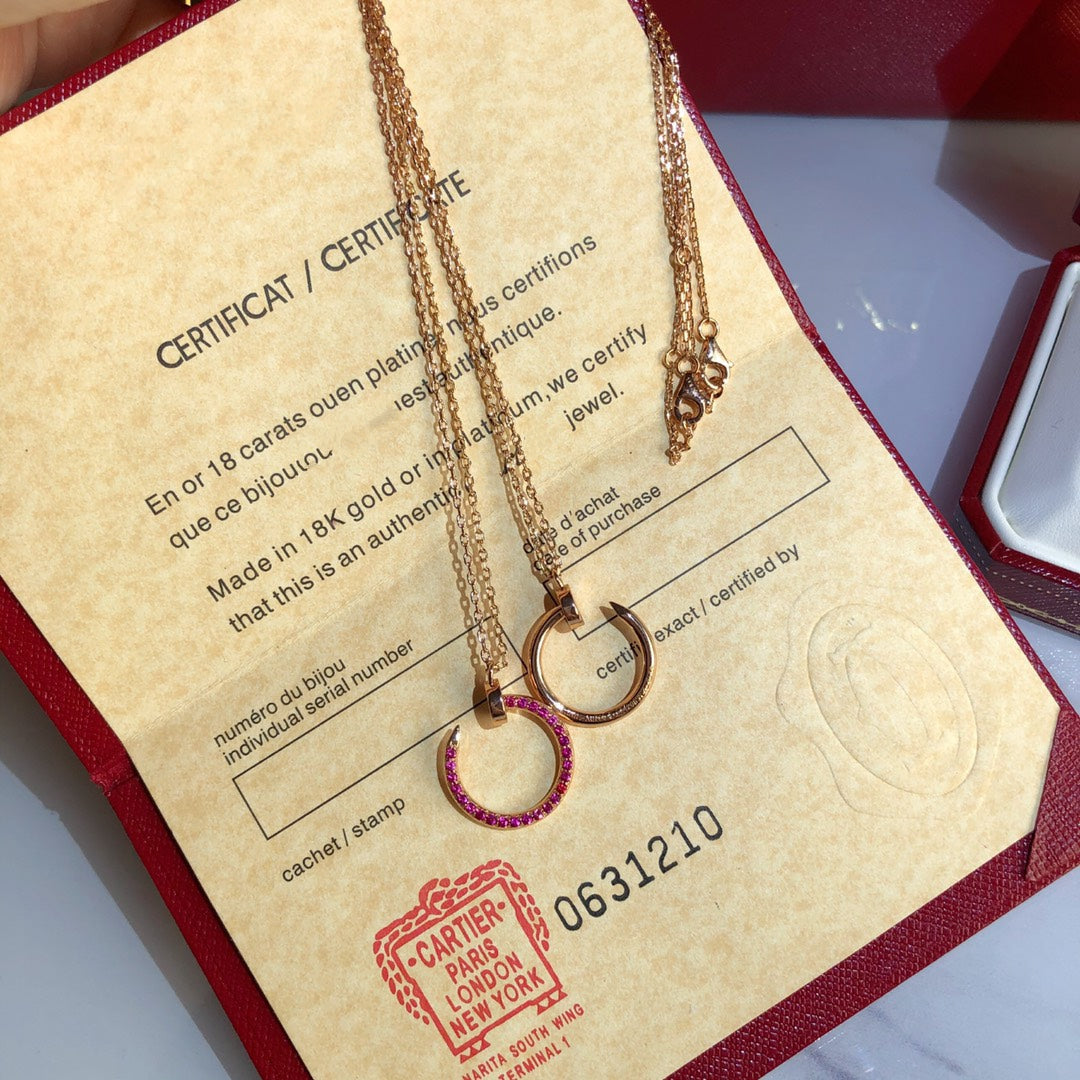 [basloveJW]JUSTE NECKLACE GOLD RED DIAMONDS