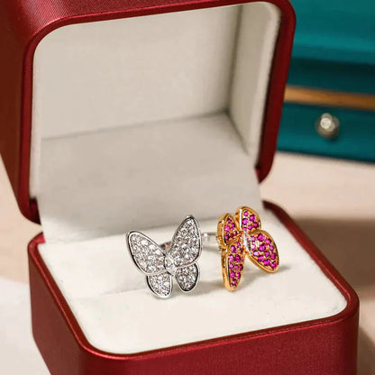 [basloveJW]TWIN BUTTERFLY DIAMOND RING