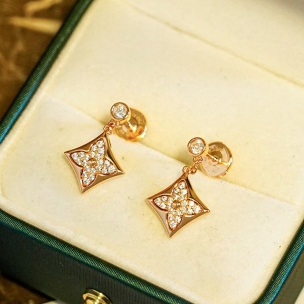 [Basjewels]STAR DIAMONDS EARRINGS GOLD